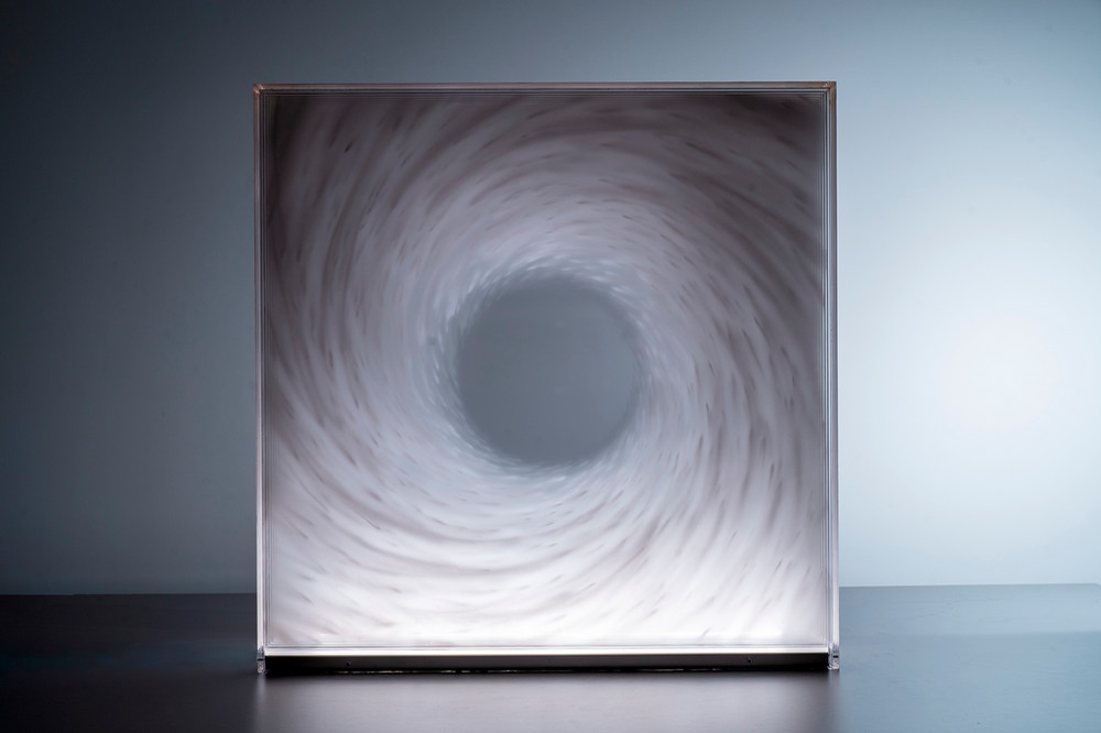 David Spriggs, Aeternum, 2025, Acrylic and Acrylic paint, LED light box.